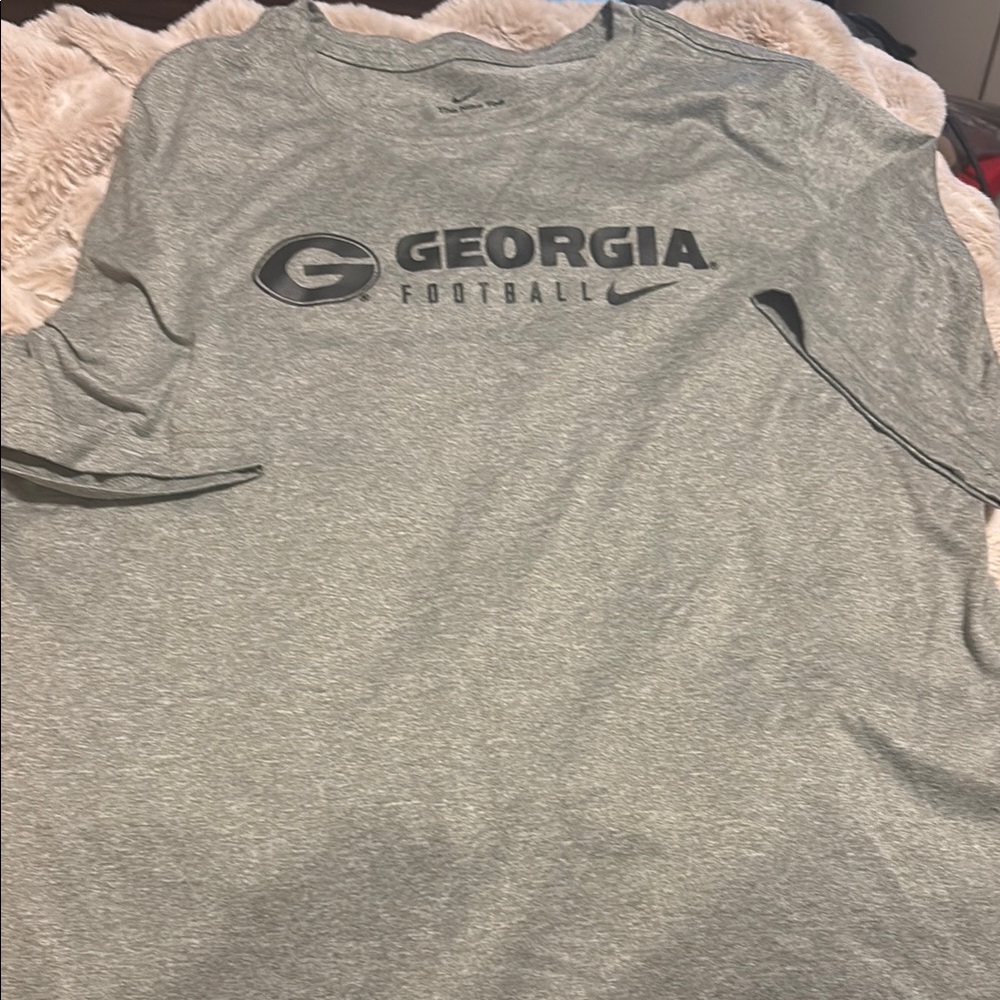 Nike Georgia Football Heather Gray Tee, Lg, women’s cut